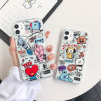 Cartoon bear and rabbit mobile phone case