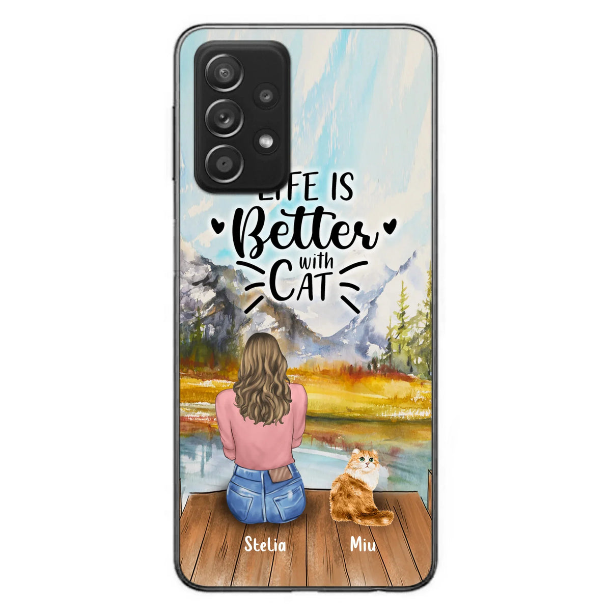 Custom Personalized Cat Mom Phone Case - Gifts For Cat Lovers With Upto 4 Cats - You Had Me At Meow - Case For iPhone, Samsung And Xiaomi