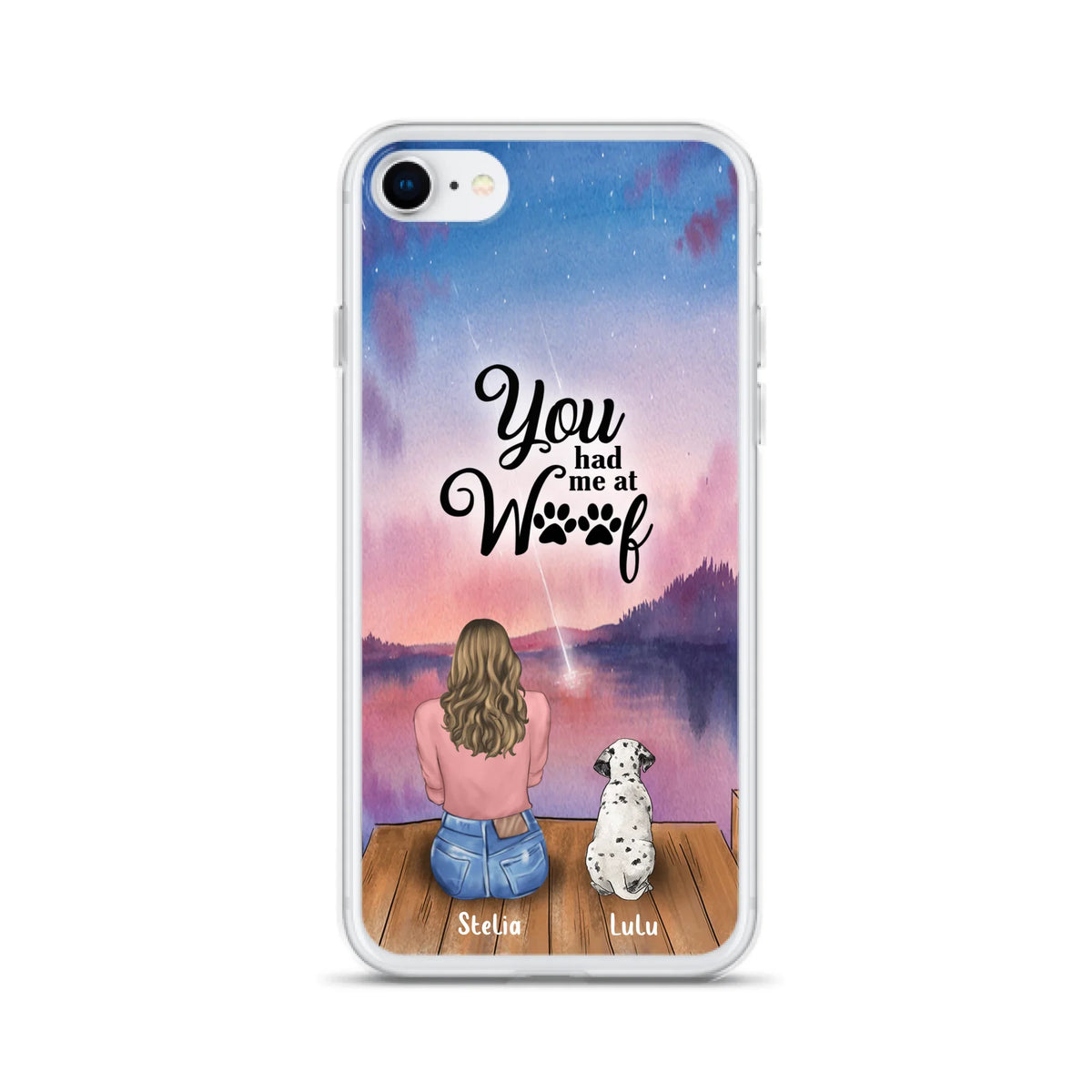 Custom Personalized Dog Mom Phone Case - Gifts For Dog Lovers With Upto 4 Dogs - You Had Me At Woof - Case For iPhone, Samsung