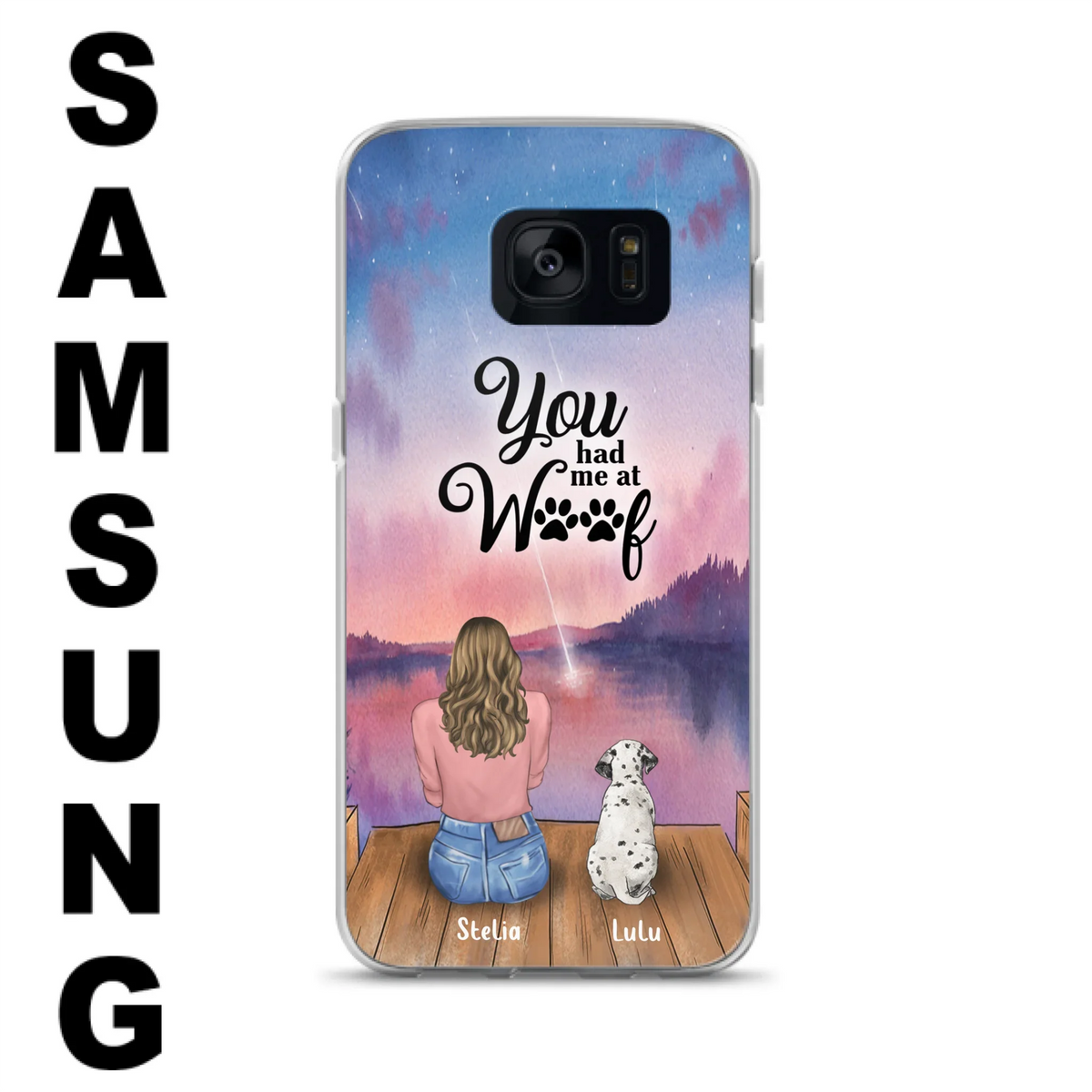 Custom Personalized Dog Mom Phone Case - Gifts For Dog Lovers With Upto 4 Dogs - You Had Me At Woof - Case For iPhone, Samsung