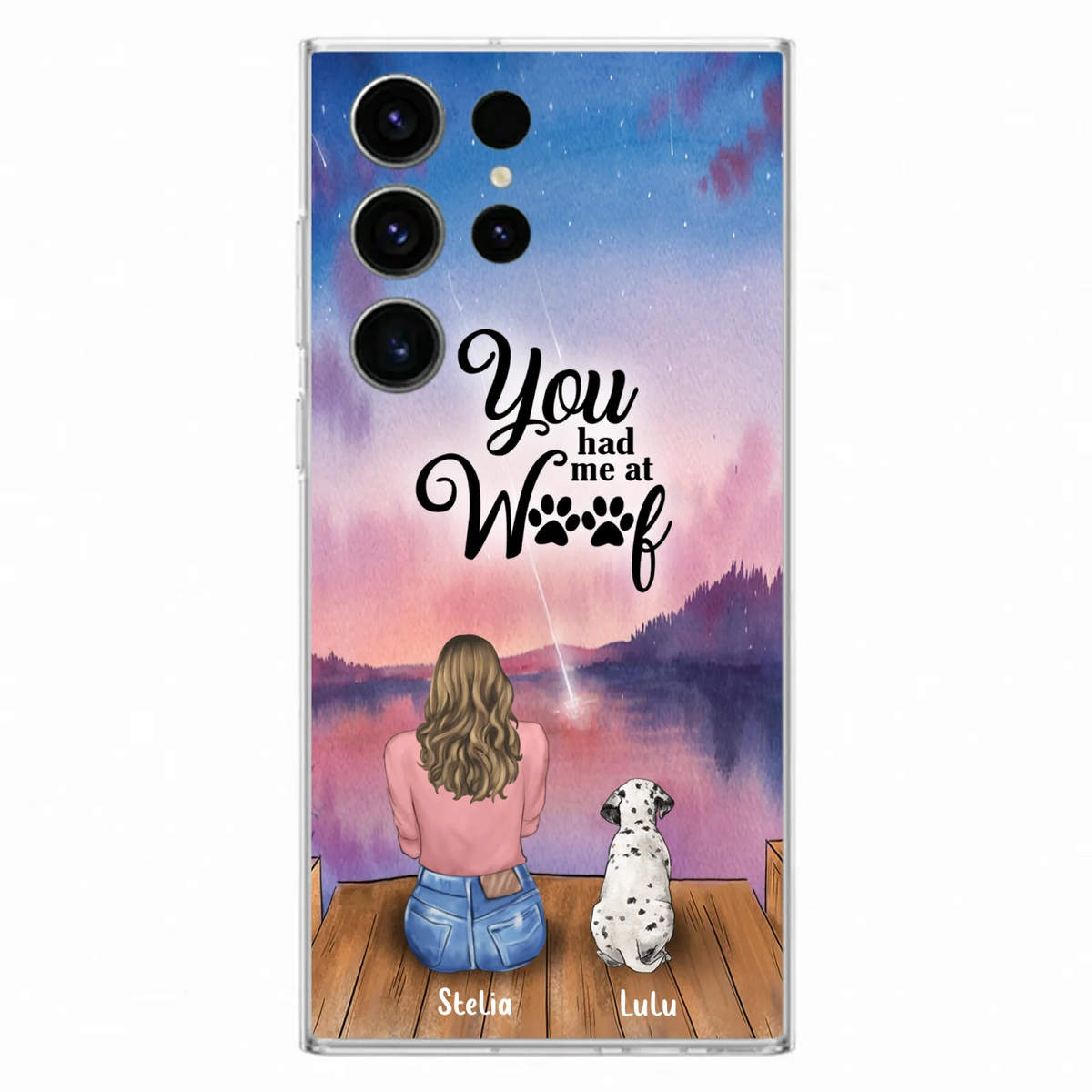 Custom Personalized Dog Mom Phone Case - Gifts For Dog Lovers With Upto 4 Dogs - You Had Me At Woof - Case For iPhone, Samsung