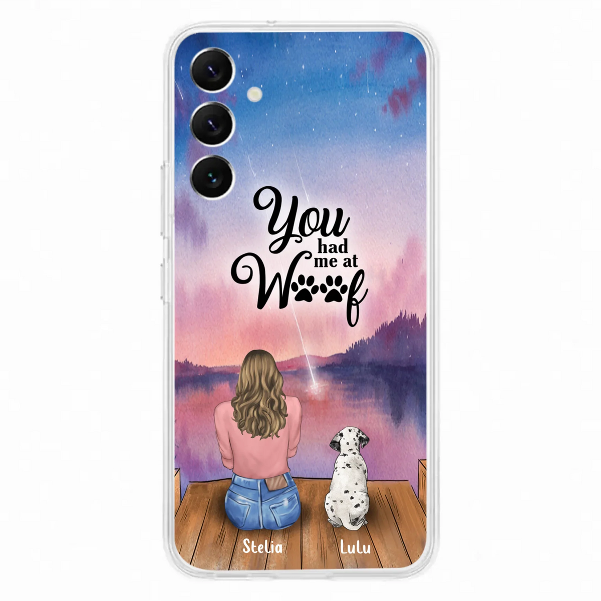 Custom Personalized Dog Mom Phone Case - Gifts For Dog Lovers With Upto 4 Dogs - You Had Me At Woof - Case For iPhone, Samsung