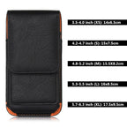 Universal Leather Case for iPhone Mens PU Leather Vertical Case with Belt Clip for iPhone Waist Pack Belt Clip Bag for 3.5-6.3" Mobile Phone Pouch Phone Cover