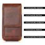 Universal Leather Case for iPhone Mens PU Leather Vertical Case with Belt Clip for iPhone Waist Pack Belt Clip Bag for 3.5-6.3" Mobile Phone Pouch Phone Cover