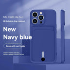 Mobile phone case card slot  for iphone 16 15 14 13 12 11 pro max mini plus silicone  soft tpu Credit card  bag cover case