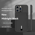 Mobile phone case card slot  for iphone 16 15 14 13 12 11 pro max mini plus silicone  soft tpu Credit card  bag cover case