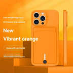Mobile phone case card slot  for iphone 16 15 14 13 12 11 pro max mini plus silicone  soft tpu Credit card  bag cover case