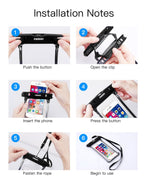 Black White Full View Waterproof Case for Phone Underwater Snow Transparent Swimming Pouch Big Mobile Phone Covers Waterproof Mobile Phone Case Underwater Waterproof Iphone Case