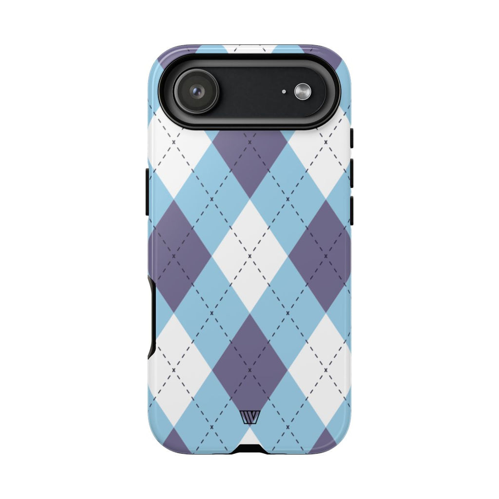 BLUE WHITE PURPLE ARGYLE | Tough Phone Case